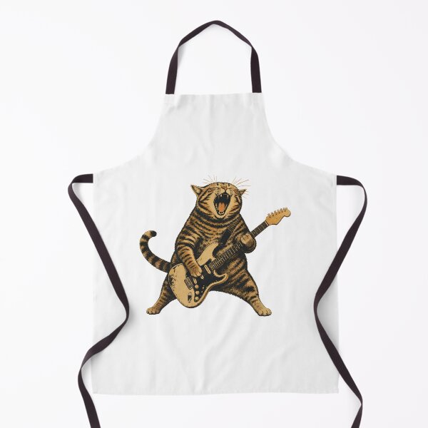 Item preview, Fat Cat Screaming Guitar Retro Vintage Cat Funny Men Women designed and sold by numenee.