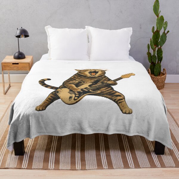 Item preview, Fat Cat Screaming Guitar Retro Vintage Cat Funny Men Women designed and sold by numenee.
