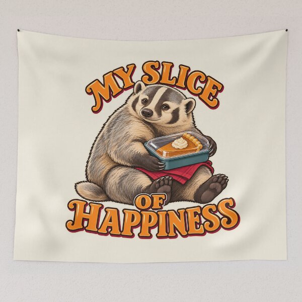 Item preview, Thanksgiving Leftovers Badger Slice Of Happiness designed and sold by MythicCotton.