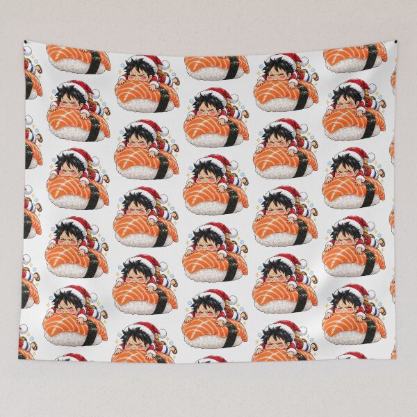 Item preview, Luffy Gear 4 Bounce Man Christmas Salmon Sushi designed and sold by mildaclairmo.