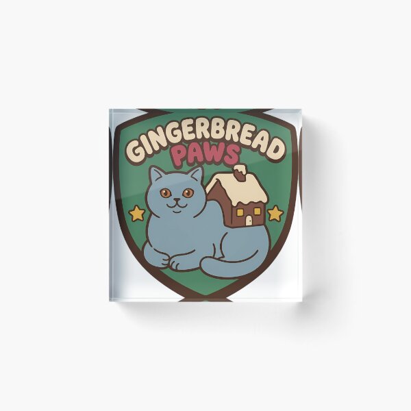 Item preview, Retro Chartreux Cat Gingerbread Christmas Bakery Shield designed and sold by pumsquare.