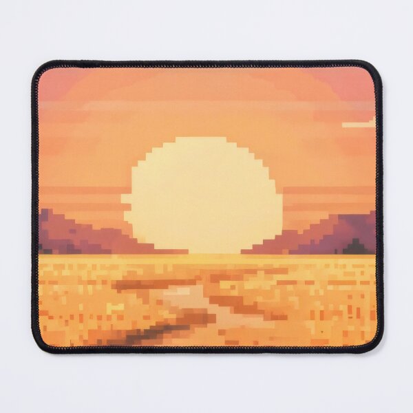 Item preview, Golden Wheat Field Sunset - Cozy Pixel Art Landscape Poster designed and sold by Billy Morfo™.