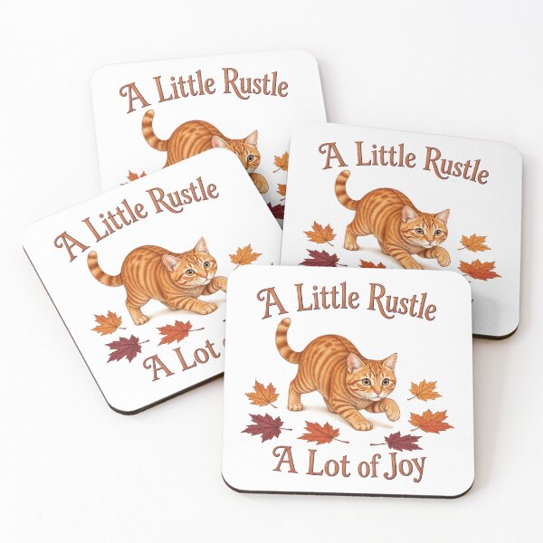 Item preview, Orange Tabby Cat Playing in Autumn Leaves designed and sold by PurrBloom Studio.