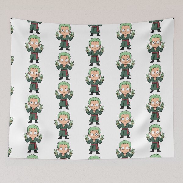 Item preview, Roronoa Zoro Chibi Swordsman Peace Pose designed and sold by mildaclairmo.