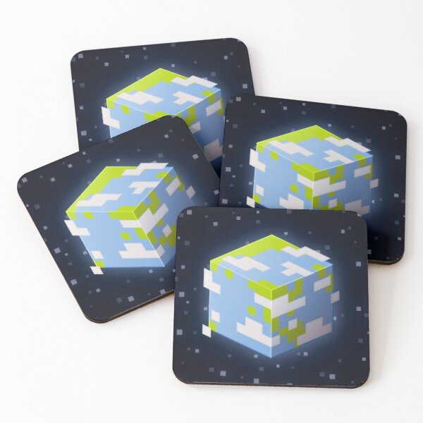 Item preview, Cubic Planet Earth in Space - Retro Voxel Universe Poster designed and sold by Billy Morfo™.