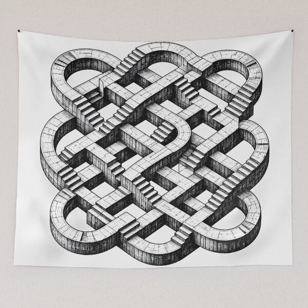 Item preview, Impossible Geometry - Optical Illusion Endless Stairs Escher Style designed and sold by Sybille-Yates.