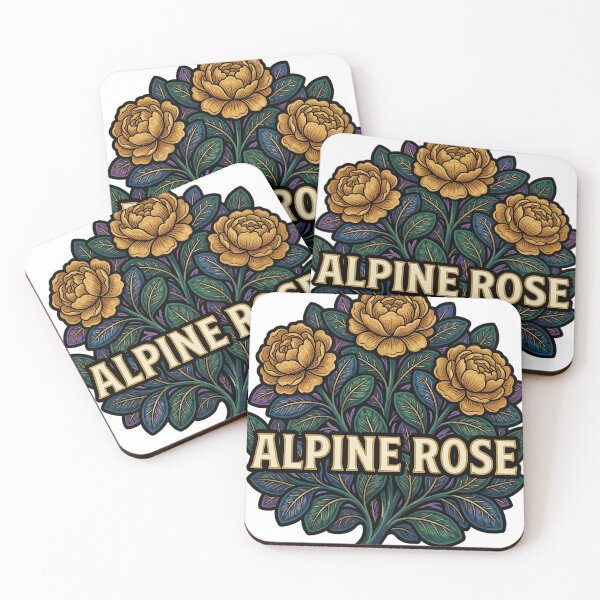 Item preview, Alpine Rose Sprig - Gothic Alpine Winter Flora Emblem designed and sold by IllumeInk.