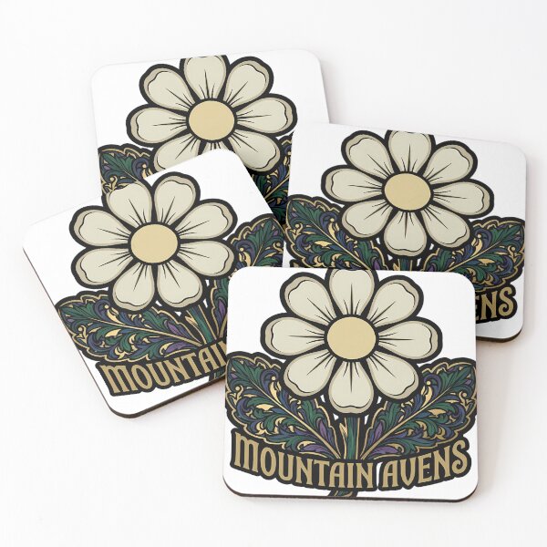 Item preview, Mountain Avens - Gothic Alpine Winter Flora Emblem designed and sold by IllumeInk.
