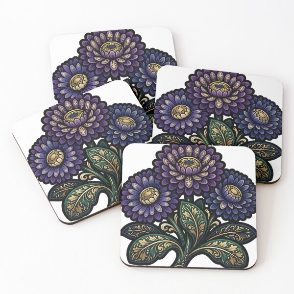 Item preview, Alpine Aster - Gothic Alpine Winter Flora Emblem designed and sold by IllumeInk.