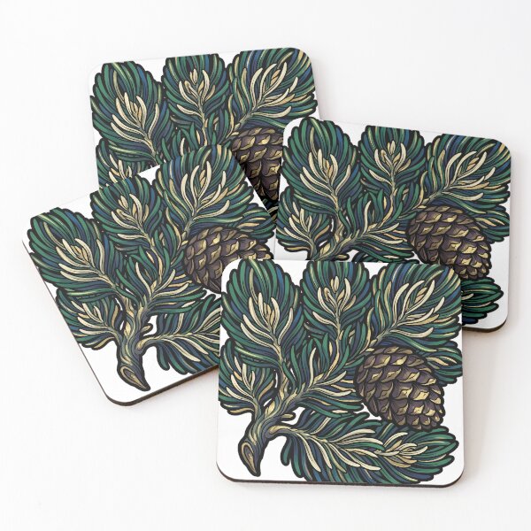Item preview, Alpine Dwarf Pine - Gothic Alpine Winter Flora Emblem designed and sold by IllumeInk.