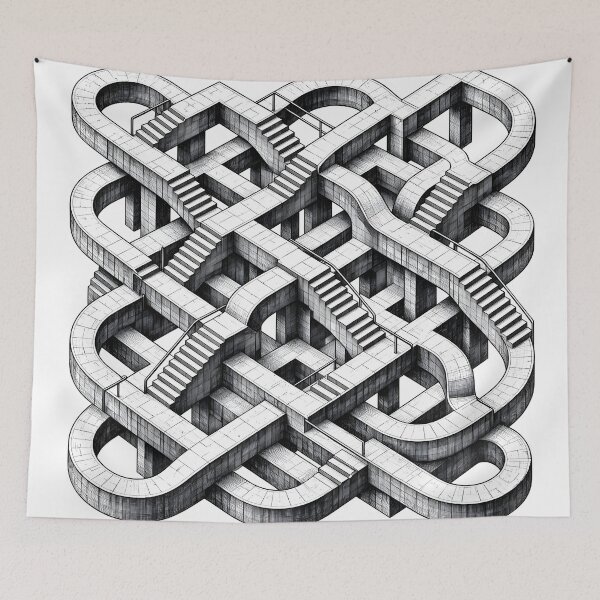 Item preview, Impossible Geometry - Optical Illusion Endless Stairs Escher Style designed and sold by Sybille-Yates.