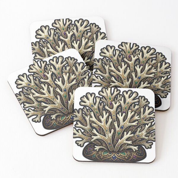 Item preview, Alpine Reindeer Lichen - Gothic Winter Flora Emblem designed and sold by IllumeInk.