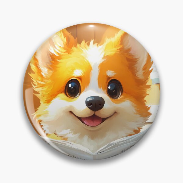 Item preview, Corgy Dog Newspaper Reader Bathroom Kawaii Fluffy Puppy designed and sold by mildaclairmo.