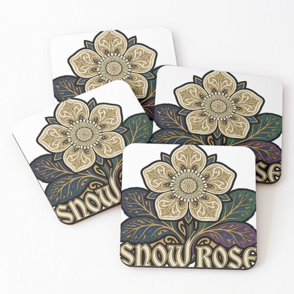Item preview, Snow Rose Alpine Snow Rose - Gothic Winter Flora Emblem designed and sold by IllumeInk.