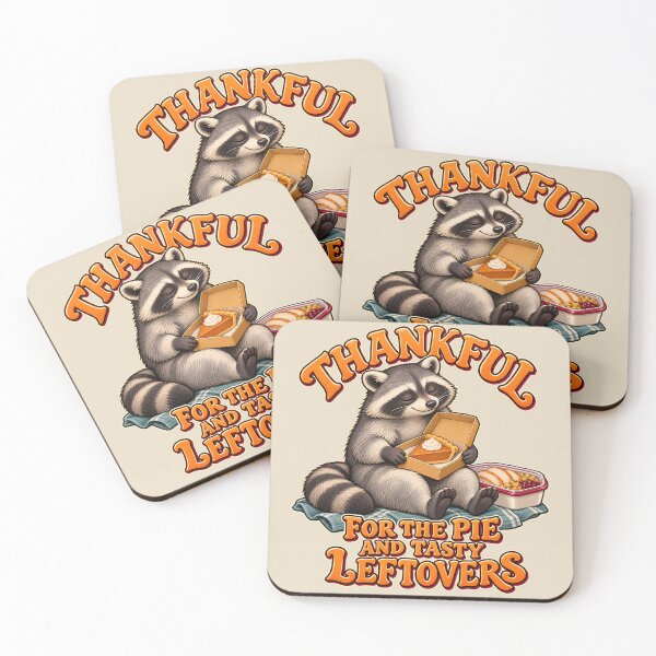 Item preview, Thankful Raccoon Thanksgiving Leftovers Pie designed and sold by MythicCotton.