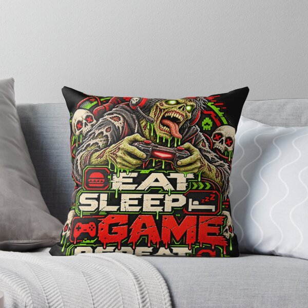 Item preview, Eat Sleep Game Repeat Zombie T-Shirt Design designed and sold by THAT-ONE-TEE.