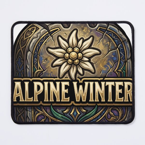 Item preview, Alpine Winter Boundary Stone - Carved Edelweiss Gothic Emblem designed and sold by IllumeInk.