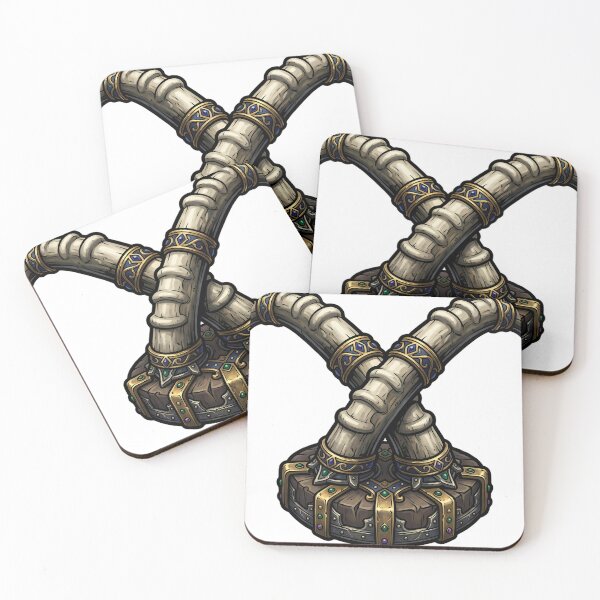 Item preview, Alpine Ibex Horn Relic - Crossed Gothic Alpine Emblem designed and sold by IllumeInk.