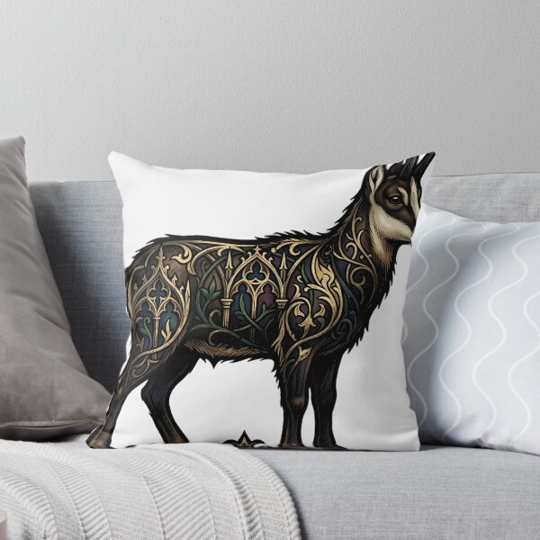 Item preview, Alpine Chamois Beast - Hooked Horn Gothic Winter Emblem designed and sold by IllumeInk.
