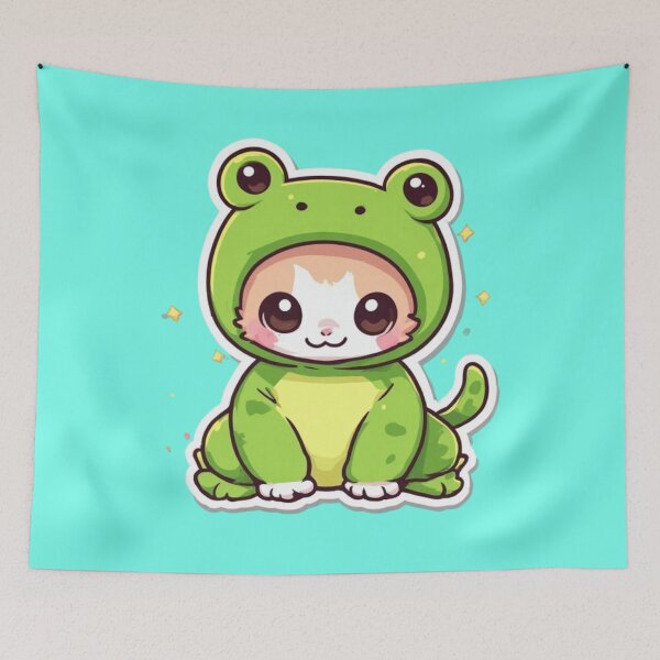 Item preview, Kawaii Frog Costume Kitten Design  designed and sold by MushArtist.
