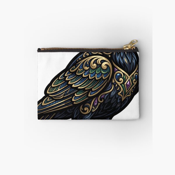 Item preview, Alpine Chough Bird - Glossy Black Gothic Winter Emblem designed and sold by IllumeInk.