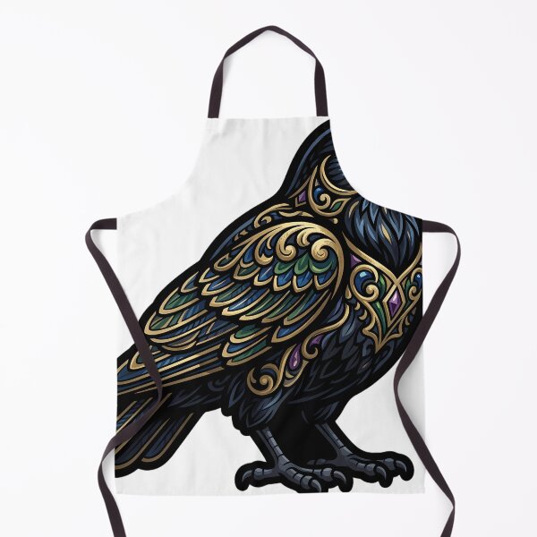 Item preview, Alpine Chough Bird - Glossy Black Gothic Winter Emblem designed and sold by IllumeInk.