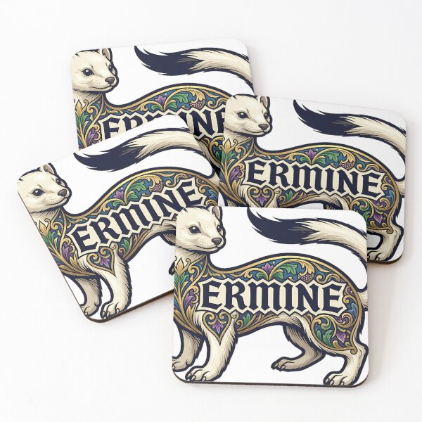 Item preview, Ermine Alpine Ermine Beast - Gothic Winter Emblem designed and sold by IllumeInk.