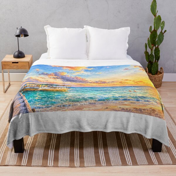 Item preview, Watercolour Sunset Harbour Pier designed and sold by Looplk.