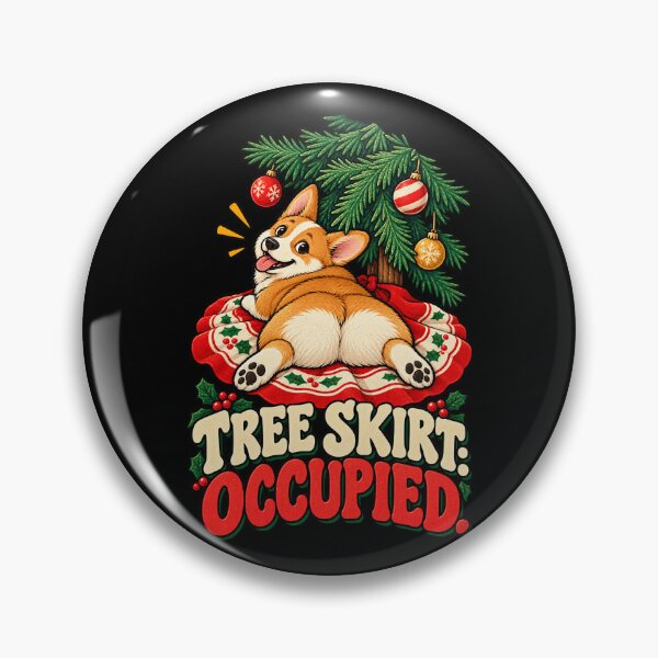 Item preview, Corgi Christmas Tree Skirt Occupied Funny Pembroke Welsh Corgi designed and sold by MOTIFOLK.