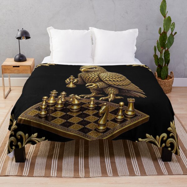 Item preview, Golden Eagle Playing Chess King Strategic Zen Fantasy Art designed and sold by Breezes-of-Ida.