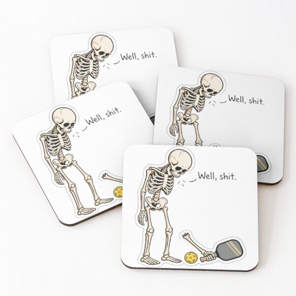 Item preview, Well Shit Funny Skeleton Pickleball Player Halloween Humor designed and sold by studiopekepeke.