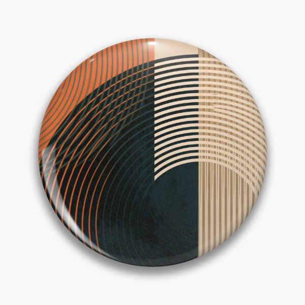 Item preview, Mid-Century Modern Abstract Circles - Two Tone Earthy - Retro Lines Art designed and sold by GrinGalore.