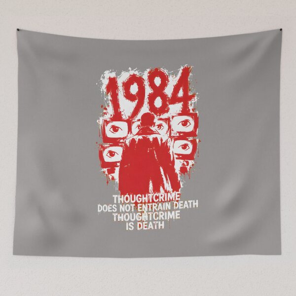 Item preview, 1984-Big-Brother-Dystopian-Face-Red-Graphic designed and sold by SonjaHorber.