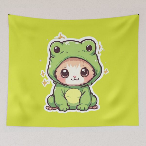 Item preview, Kawaii Frog Costume Kitten Design  designed and sold by MushArtist.