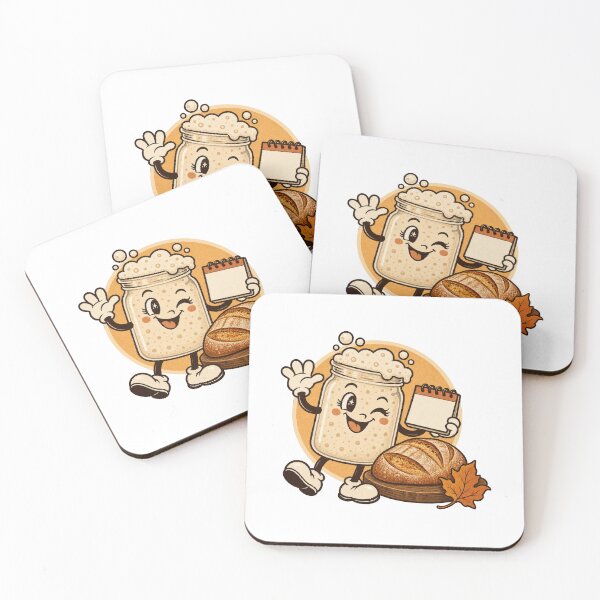 Item preview, Sourdough Starter Jar Mascot Retro Cartoon Baker Art designed and sold by ThreadQuirk.