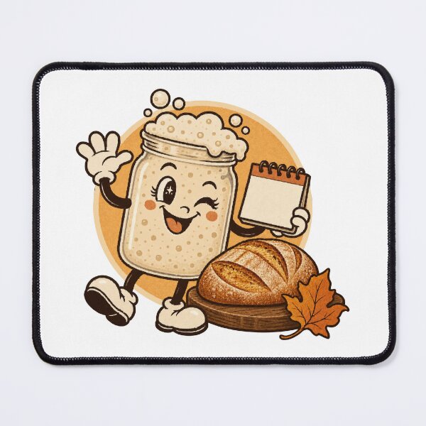 Item preview, Sourdough Starter Jar Mascot Retro Cartoon Baker Art designed and sold by ThreadQuirk.