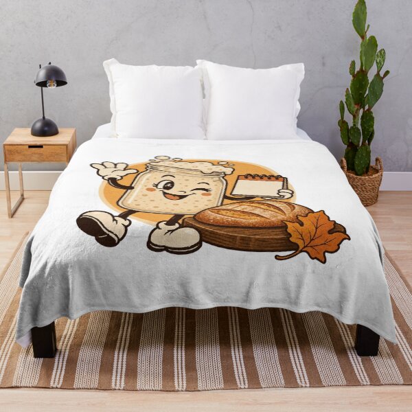Item preview, Sourdough Starter Jar Mascot Retro Cartoon Baker Art designed and sold by ThreadQuirk.