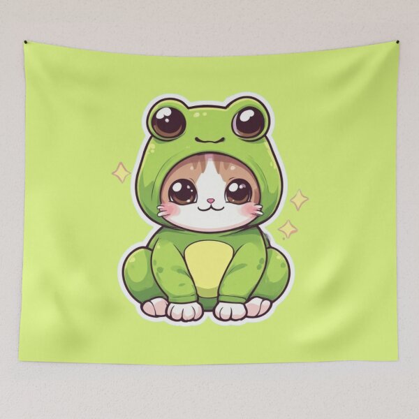 Item preview, Kawaii Frog Costume Kitten Design  designed and sold by MushArtist.