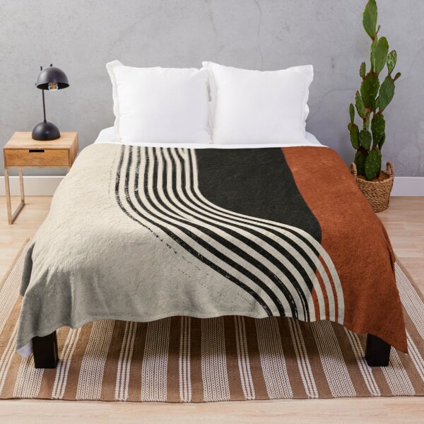 Item preview, Mid-Century Modern Curved Lines - Two Tone Earthy - Terracotta Abstract Pattern designed and sold by GrinGalore.