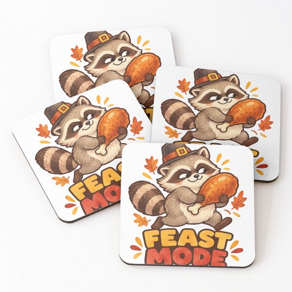 Item preview, Thanksgiving Raccoon FEAST MODE Funny Fall Feast Sticker designed and sold by SaeedArtStudio.