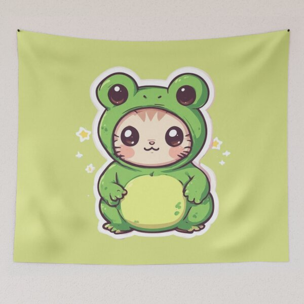 Item preview, Kawaii Frog Costume Kitten Design  designed and sold by MushArtist.