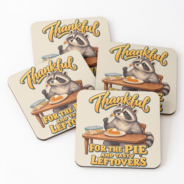 Item preview, Thanksgiving Leftovers Raccoon Eating Pie designed and sold by MythicCotton.