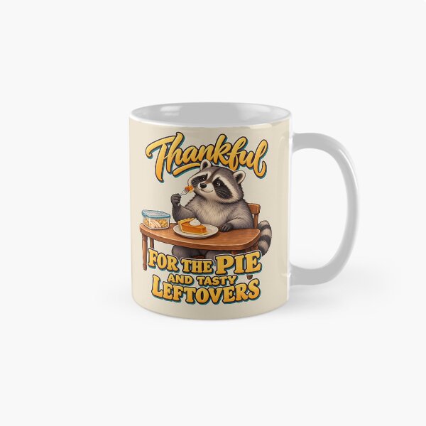 Item preview, Thanksgiving Leftovers Raccoon Eating Pie designed and sold by MythicCotton.