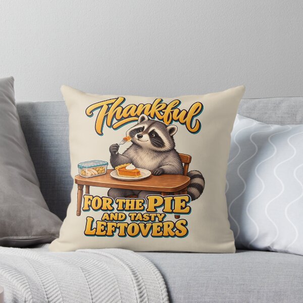 Item preview, Thanksgiving Leftovers Raccoon Eating Pie designed and sold by MythicCotton.