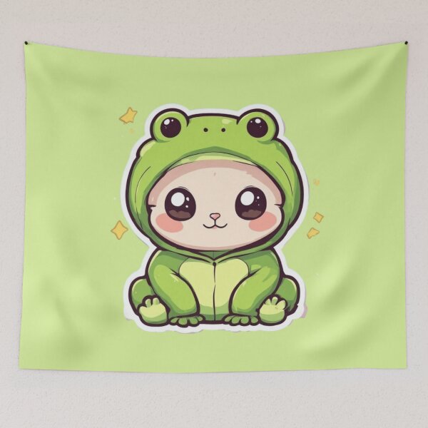 Item preview, Kawaii Frog Costume Kitten Design  designed and sold by MushArtist.