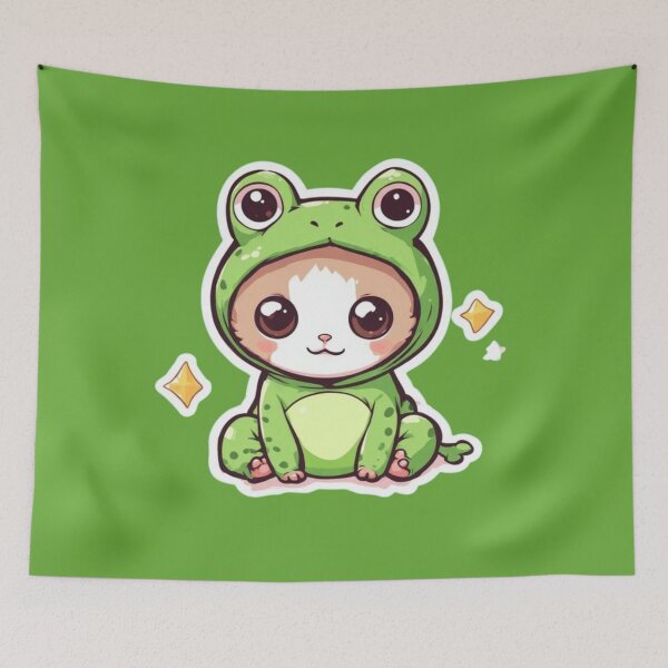Item preview, Kawaii Frog Costume Kitten Design  designed and sold by MushArtist.
