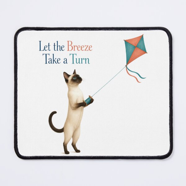 Item preview, Siamese Cat Flying a Diamond Kite at the Beach designed and sold by PurrBloom Studio.