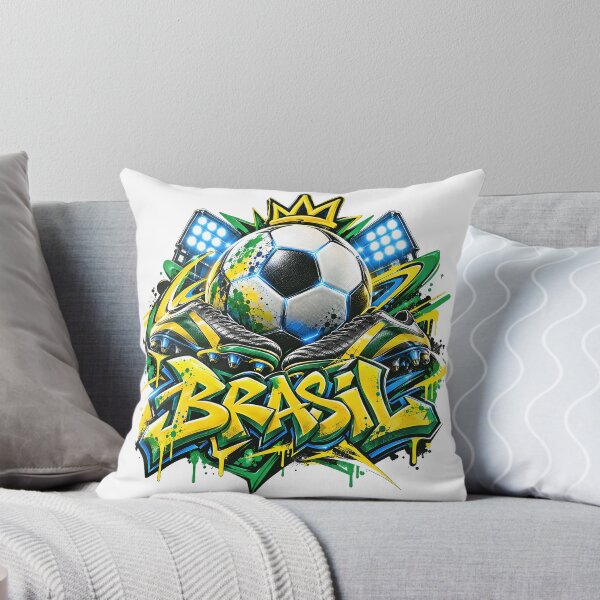 Item preview, Brazilian Football Graffiti Streetwear Badge designed and sold by RH Design Lab.