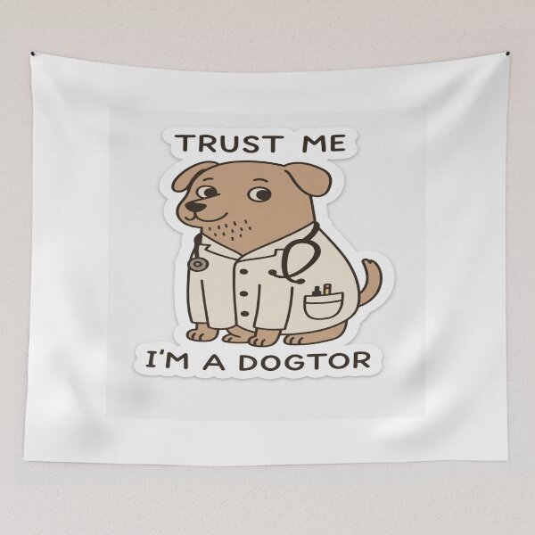 Item preview, Cute Dogtor Stickers - Trust Me I'm A Dogtor Funny Dog Doctor Pun designed and sold by Designs248877.