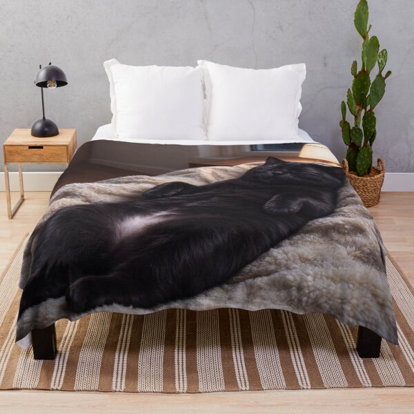 Item preview, Cozy Black Cat Sleeping in a Soft Bed - Cute Feline Nap Art 4 designed and sold by PetalsPaws.